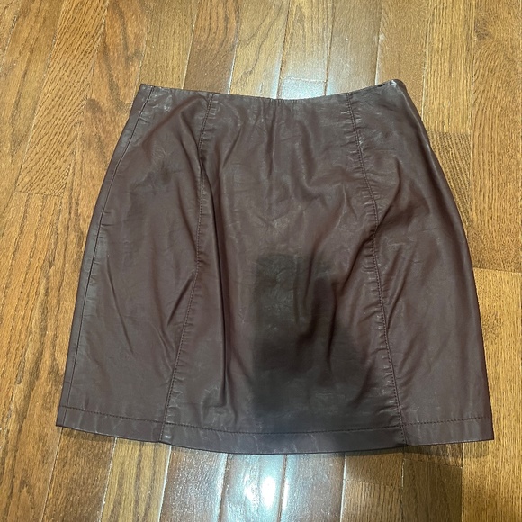 NWOT Free People Faux Leather Button Up Mini Skirt - Picture 7 of 7